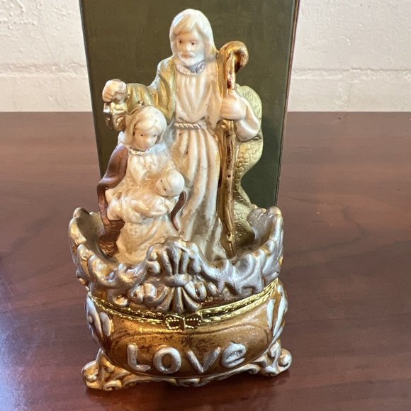 Set Of 3 NIB Vintage Cracker Barrel Season Of Glory Hinged Box Hope Joy Love - Picture 4 of 12